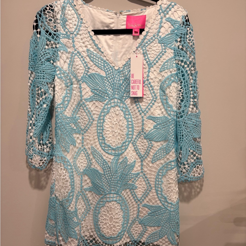 Lilly Pulitzer Lottie Romper in Blue Ibiza size 0.  NWT